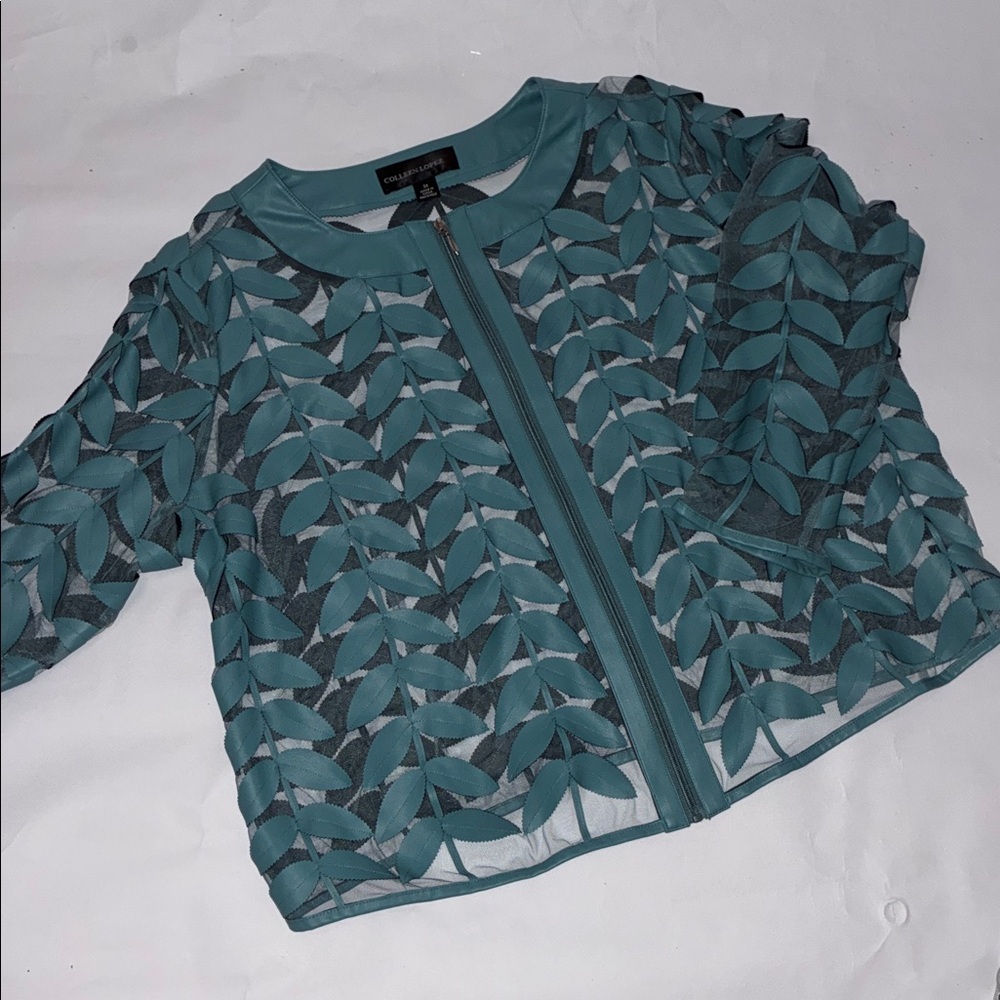 Colleen Lopez Teal Leather Jacket